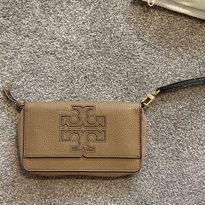 Tory Burch Brown Leather Wristlet